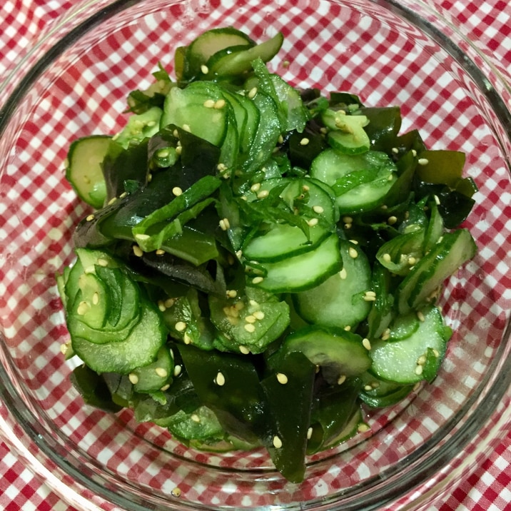 きゅうりワカメ大葉の酢の物☆